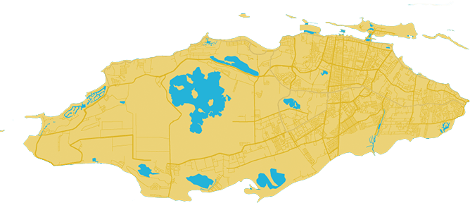 Official visitor map of New Providence and Paradise Island showing Nassau and the airport